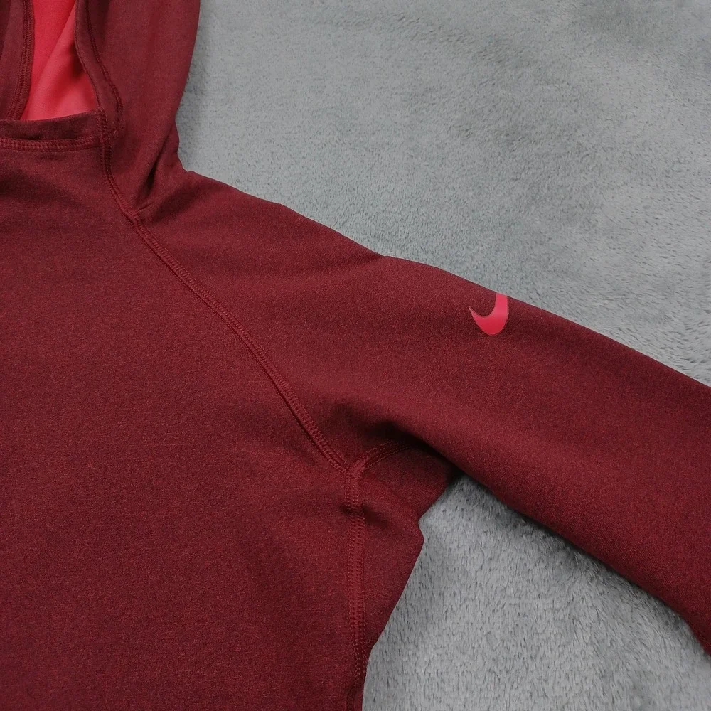 Nike Hoodie Womens XS Red Pro Activewear Pullover Sweater Pockets Casual